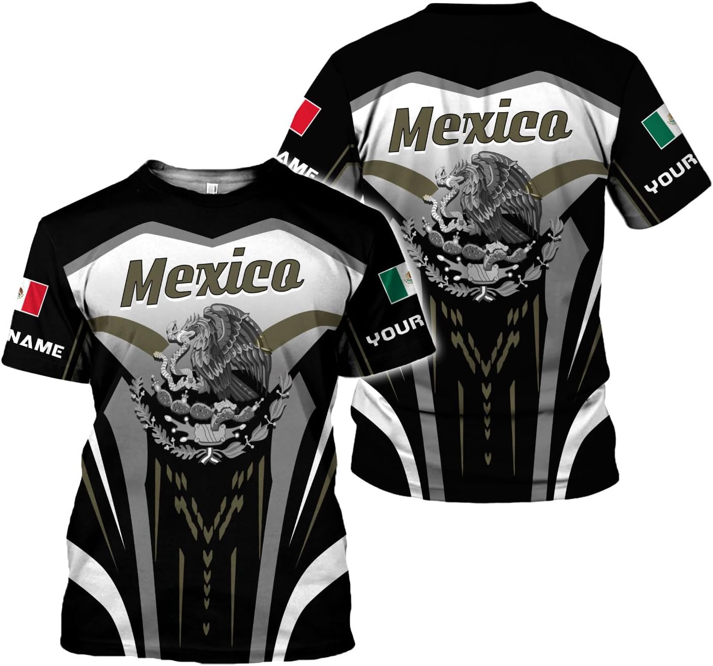 Rivelus Personalized Name Mexican Shirts for Men, Customized Mexico Shirts for Men, Mexico Shirts for Women Mexico Shirt