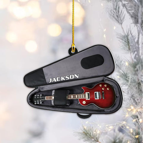 Artparel Personalized Guitar Ornament, Gifts for Guitar Lovers, Guitarist Music Lovers, Guitar Gifts for Guitar Players Lovers, Guitar Musical Instrument Christmas Ornament 2023 (Guitar 7)