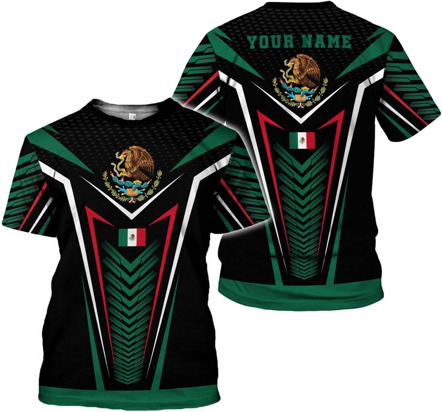 Mostprints Personalized Name Mexican Shirts for Men 3D, Customized Mexico Shirts for Men, Mexico Shirts for Women Mexico Shirt1
