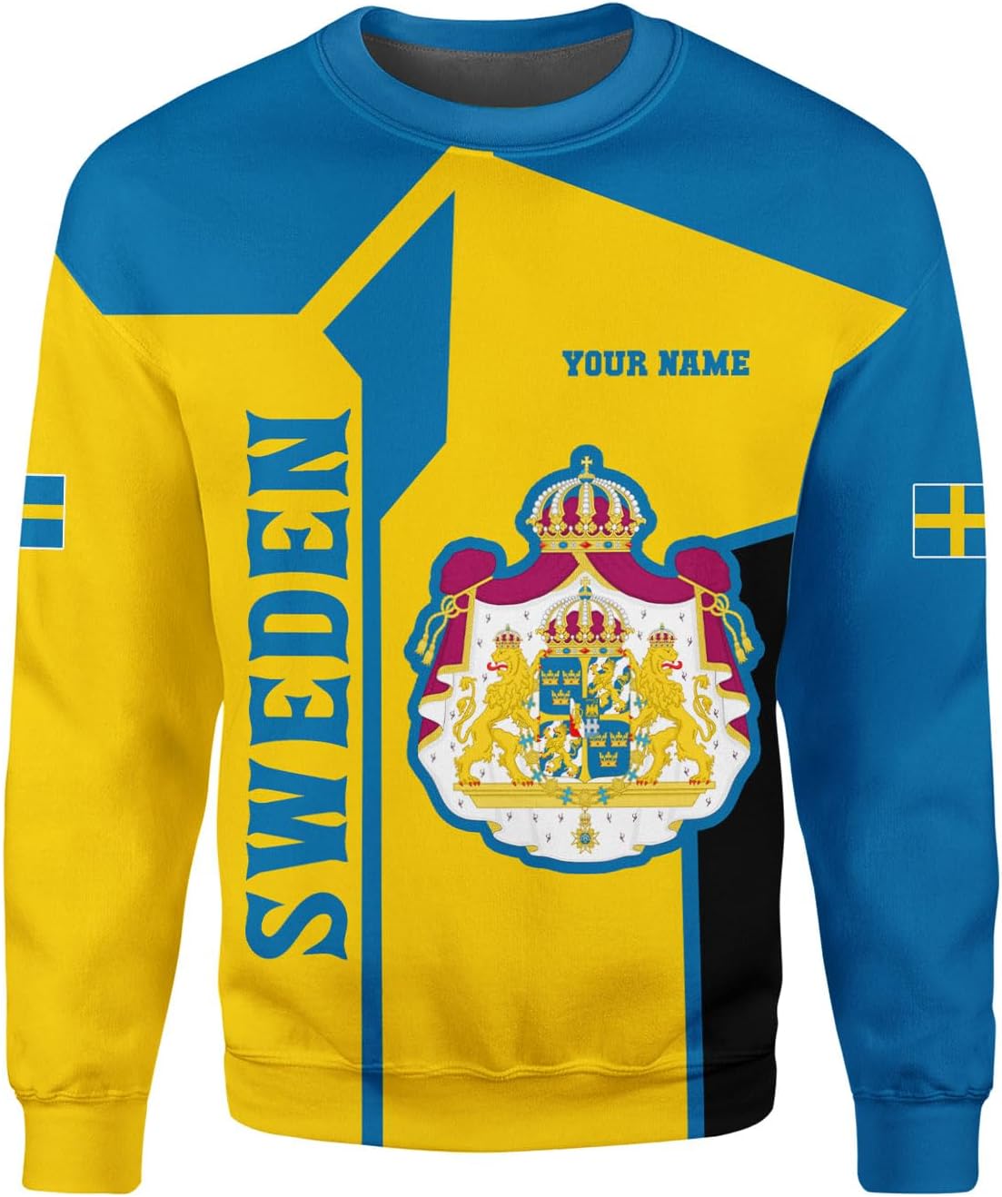 Personalized Sweden Flag Unisex Shirt Custom Vintage Sverige Sweden Casimas Shirts Men's Shirt T-Shirt Swedish National Pride