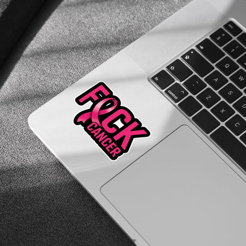 Pink Ribbon Fck Cancer 3" Sticker Gifts, Pink Ribbon Stickers, Breast Cancer Awareness Stickers Quote Vinyl Decal Waterproof for Laptop, Water Bottle, Gift for Fighters and Survivors