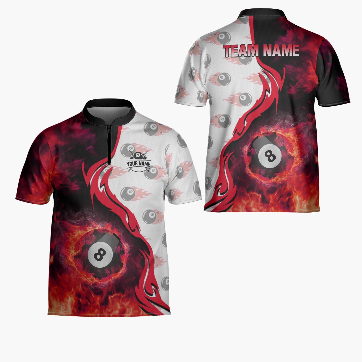 Ligthuy Personalized Billiard Jersey 3D, 8 Ball Shirt, Billiards Shirts for Men, Billiard Gifts for Men and Women S-5XL