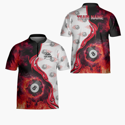 Ligthuy Personalized Billiard Jersey 3D, 8 Ball Shirt, Billiards Shirts for Men, Billiard Gifts for Men and Women S-5XL