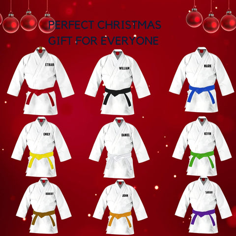 Piratify Personalized Name Karate Ornaments for Christmas Tree, Custom Wood Acrylic Karate Christmas Ornament for Xmas 2024 Karate Gift for Karate Lover Pine Hanging Tree Decorations (Karate 1)