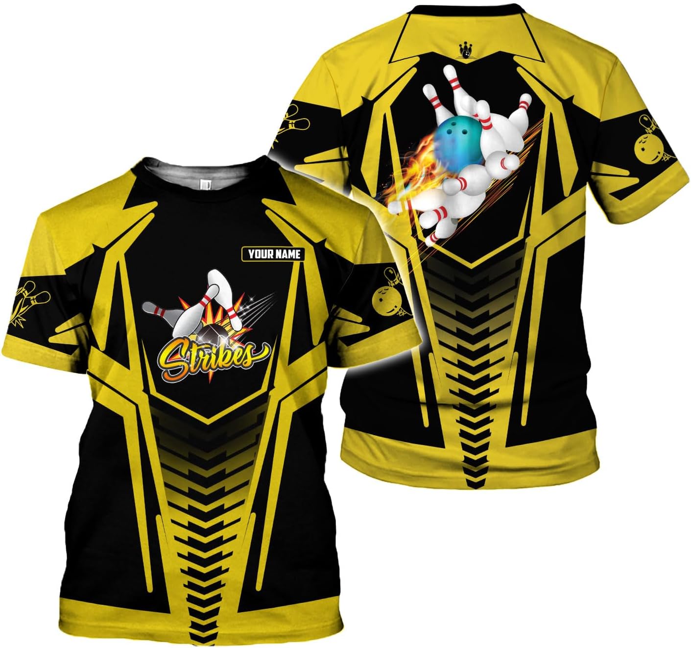 Rivelus Personalized Name Bowling Shirts for Men and Women 3D, Bowling Shirts for Team Bowling, Bowling Shirts Gift