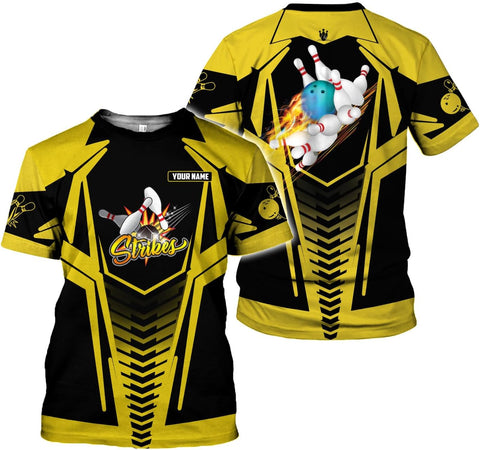 Rivelus Personalized Name Bowling Shirts for Men and Women 3D, Bowling Shirts for Team Bowling, Bowling Shirts Gift