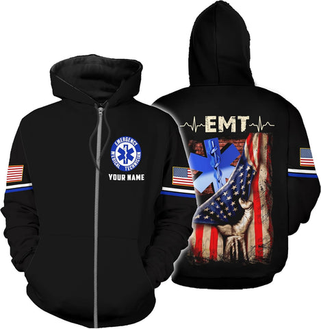 Vybonz Customize Name EMS EMT Hoodie For Men And Women 3D All Over Printed Sportwear T Shirt, Zip Up Hoodie, Sweatshirt