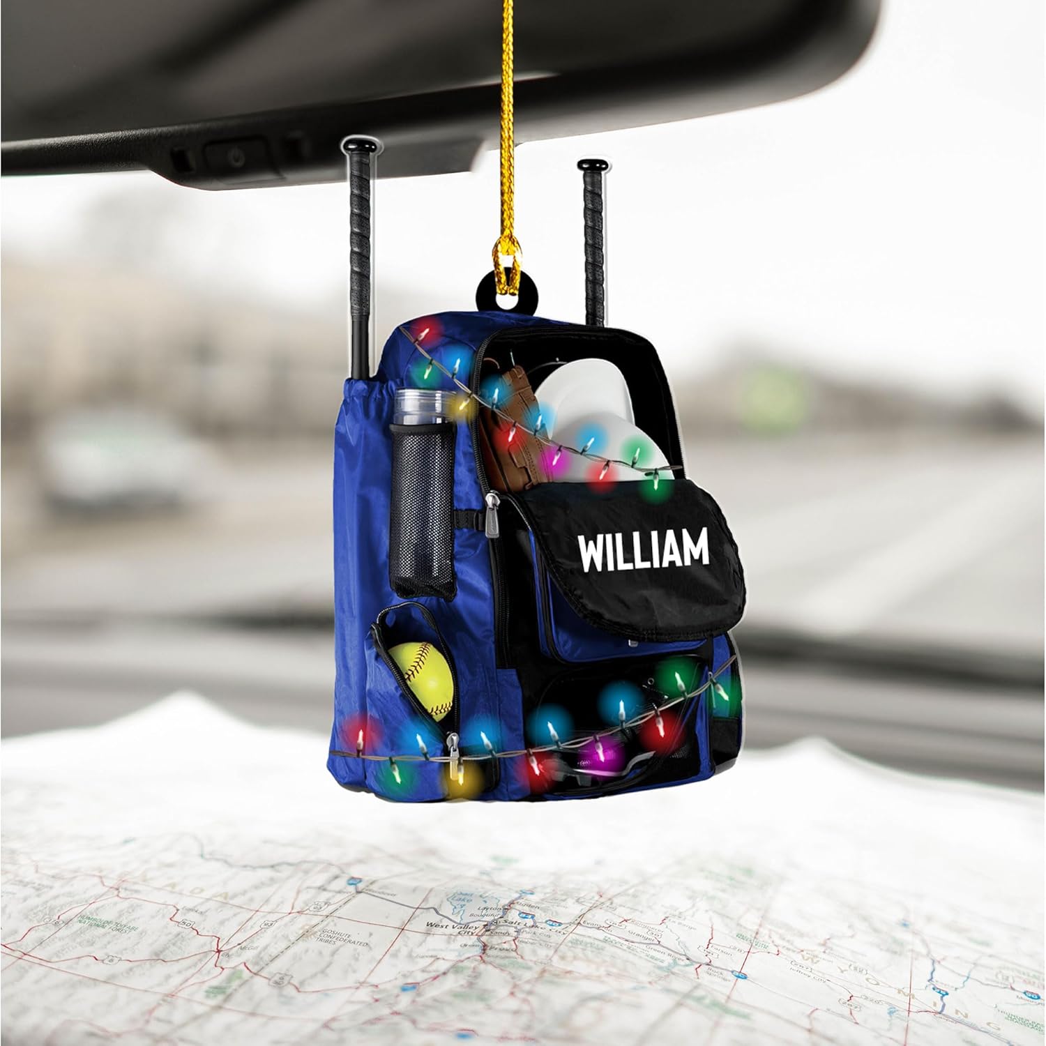 Artparel Personalized Softball Ornament Christmas Tree Decoration Custom Softball Christmas Ornament 2D Shape Flat Softball Lover Gifts Beginner Softball Players Ornament Gift (Softball 10)