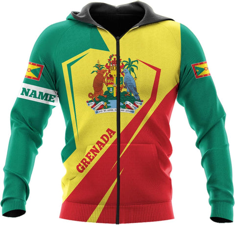 Podagree Personalized Grenada T-Shirt 3D, Proud Grenadan Tshirt, Grenada Flag Grenadian Pride Grenadian Heritage Shirt