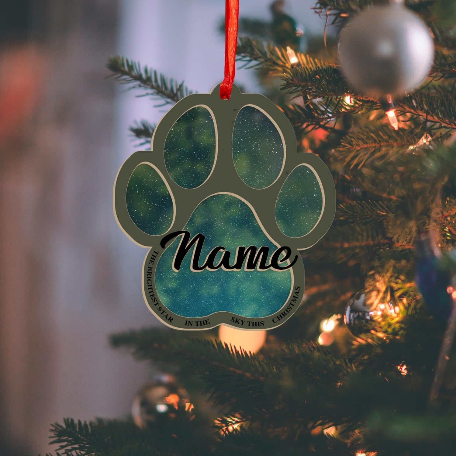 MAPrints Personalized Suncatcher Wooden Dog Cat Paw Ornament Christmas 2024, Custom Dog Paw Suncatcher Wood Ornaments with Names, Pet Paw Wooden Dog Ornament, Pet Paw Christmas Ornament (PAW 9)