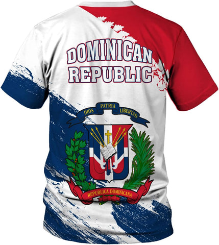 Custom Dominican Republic 3D Shirts for Men Dominicana Flag Shirts Dominican Flag Tshirt Dominican Independence Day
