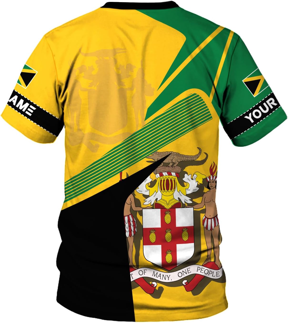 Ligthuy Personalized Jamaica Shirt 3D, Custom Jamaica Flag Lion Shirt for Men and Women, Jamaican Pride T-Shirt Unisex