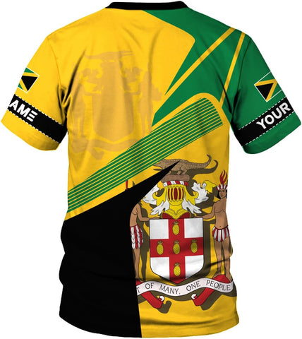 Ligthuy Personalized Jamaica Shirt 3D, Custom Jamaica Flag Lion Shirt for Men and Women, Jamaican Pride T-Shirt Unisex