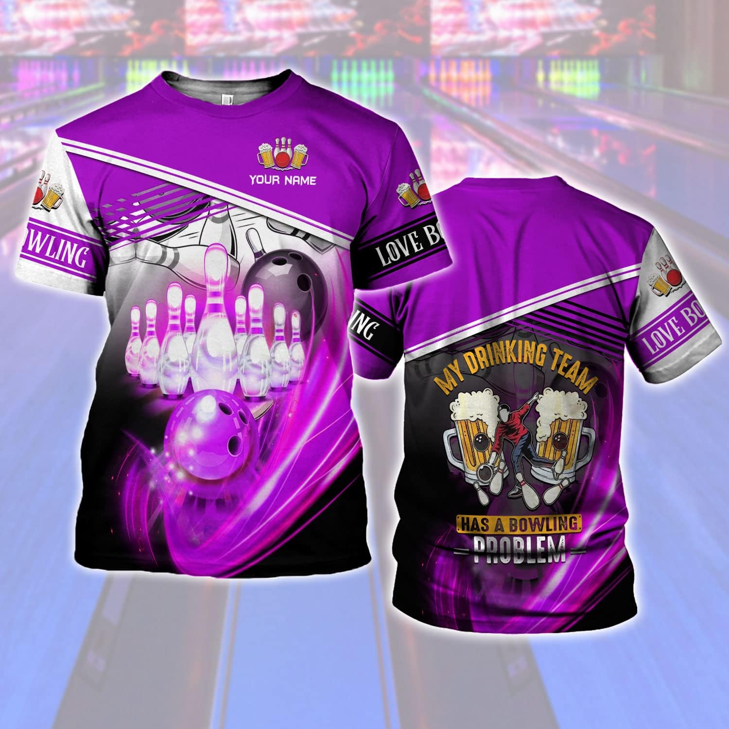Custom Bowling Shirts, Personalized Name Bowling Shirts Unisex, Bowling Jerseys for Men & Women, Team Bowling Shirt Gift