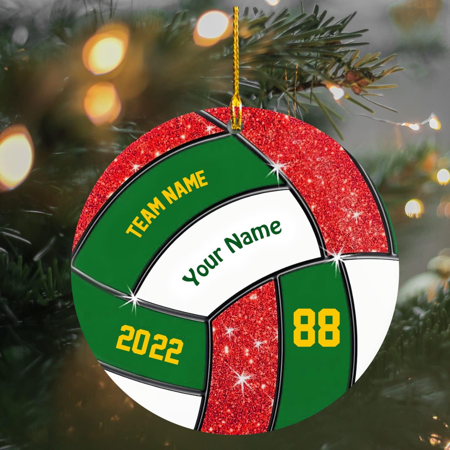 Mostprints Personalized Name Volleyball Ornament for Chrismas 2023, Custom Wood Volleyball Ornaments for Christmas Tree, Volleyball Ornaments for Men, Boy Christmas Pine Tree Hanging