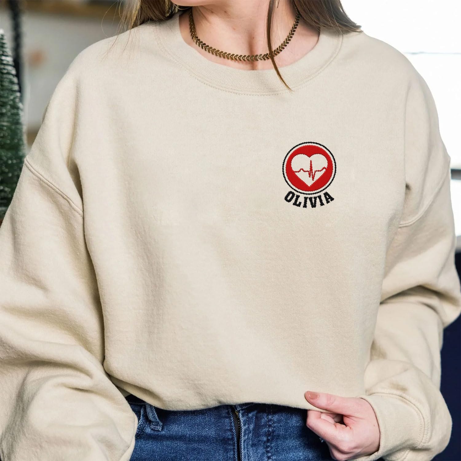 Leeprints Custom Emergency Department Embroidered Sweatshirt, Er Nurse Shirt, Emergency Nurse Hoodie, Rn Shirt Gifts