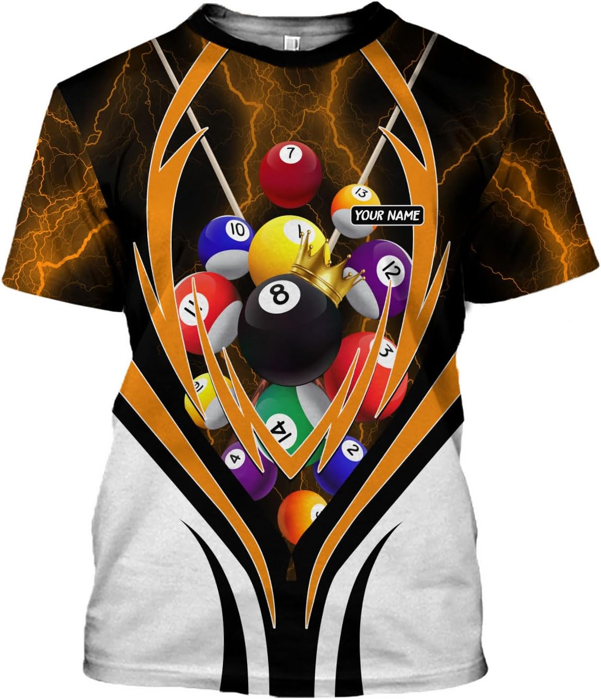 Parvii Personalized Billiards Shirt for Men, 8 Ball Pool Shirt, Billiards Gift