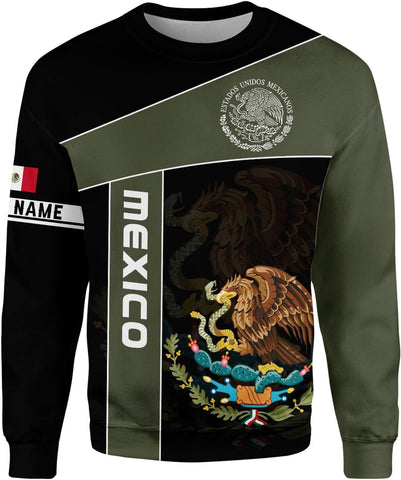 Mostprints Personalized Name Mexican Hoodie 3D, Customized Mexican Hoodies for Men, Unisex Mexico Hoodie,Mexico Hoodies for Men