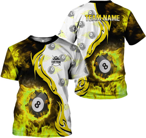 Ligthuy Personalized Name Billiard Shirts 3D, Billiards Shirt 8 Ball Billiard Shirt Custom Men's Pool Men Women1