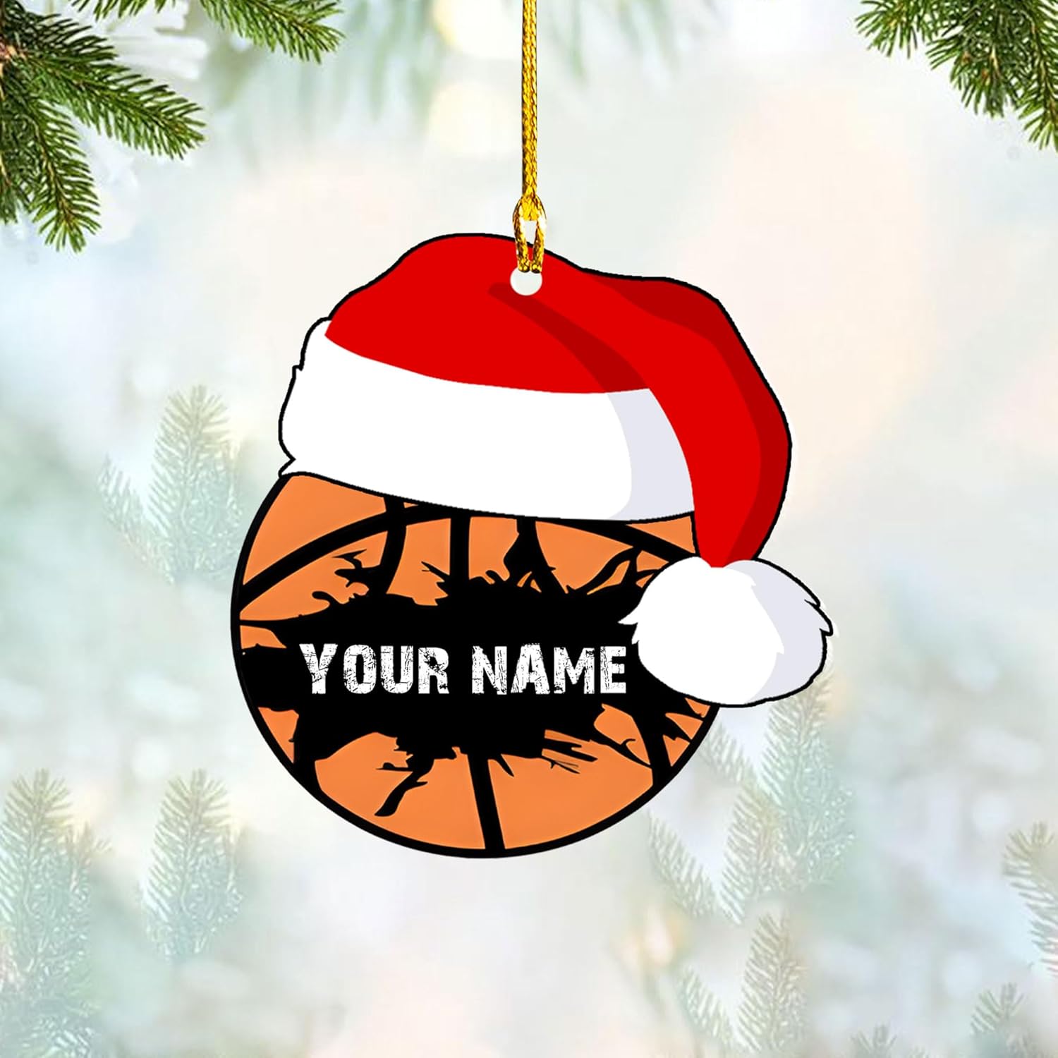 mostprints Personalized Basketball Ornaments, Basketball Christmas Ornament, Custom Basketball Player Ornament, Basketball Ornaments for Christmas Tree, Basketball Team Ornament (B7)