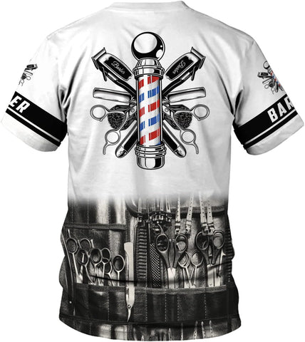 Personalized Name Barber 3D All Over Printed Shirts for Men & Women, Hair Stylist Shirt Gift for Barbershop
