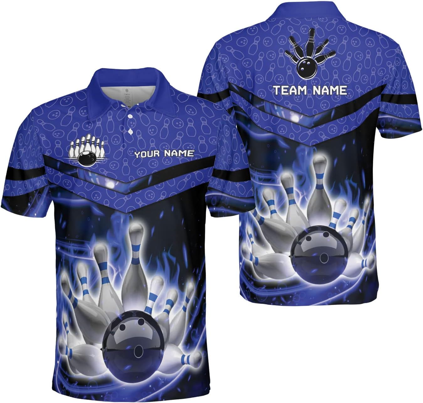 Mostprints Personalized Name Bowling Polo Shirts 3D for Men and Women, Bowling shirt, Bowling Shirts for Men Team Bowling Shirt