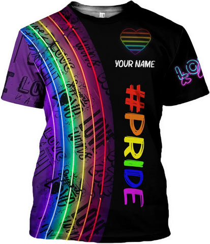 Personalized Name LGBT Shirts 3D, Gay Les Shirts for Men, LGBT Pride Clothing for Men and Women, Gifts for Lesbians, Pride 1