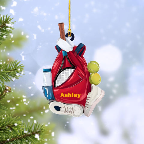 Personalized Tennis Ornament, Customized Tennis Player Christmas Acrylic Flat Ornament, Gifts for Tennis Lovers, Tennis Player, Tennis Christmas Ornament, Christmas Tree Decor (Style 14)