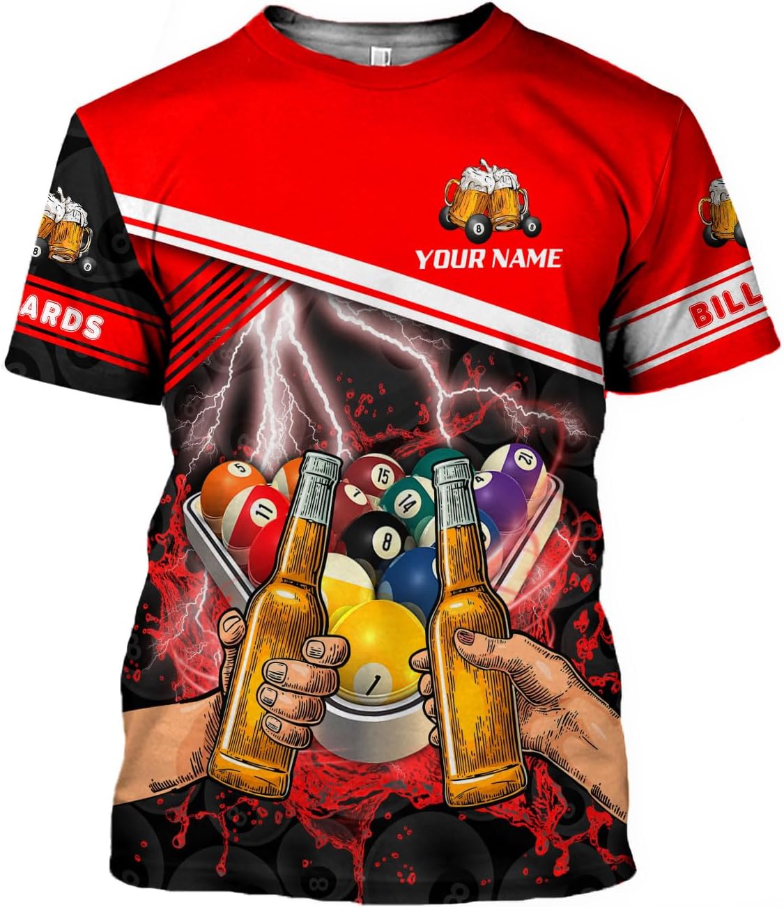 Parvii Personalized Billiards Shirt for Men, 8 Ball Pool Shirt, Billiards Gift