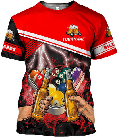 Parvii Personalized Billiards Shirt for Men, 8 Ball Pool Shirt, Billiards Gift