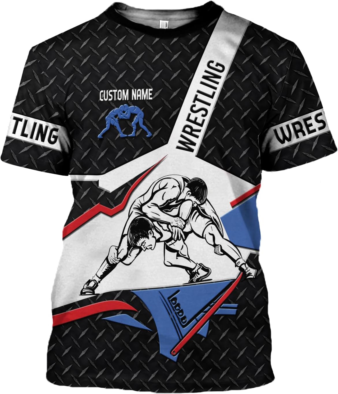 MAPrints Personalized Name Wrestling Shirt 3D All Over Print, Wrestle T-Shirt, Funny Free Hug Wrestling T-Shirt for Men S-5XL