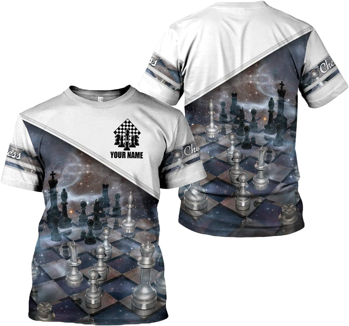 Personalized Name Chess 3D Full Color Shirt, Custom Name Chess 3D Shirt for Men, Women, Chess Lover, USA Chess Shirt