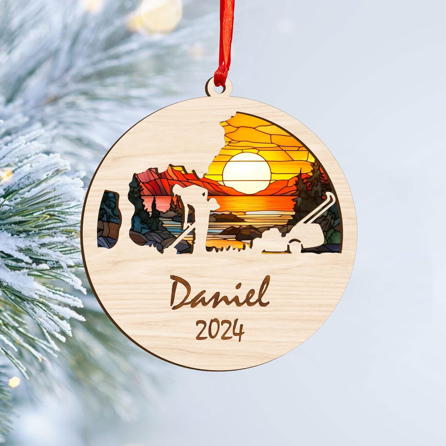 Personalized Lawn Mowers Christmas Ornaments 2024, Push Mower Ornament, Lawnmower Acrylic Wood 2D Flat Ornaments, Riding Lawn Mower Christmas Tree Decorations, Large Lawn Ornaments for Xmas (GLM 7)
