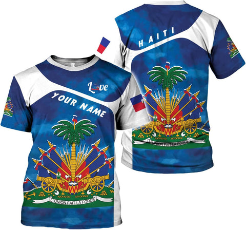 Mostprints Personalized Haiti Shirt 3D, Haitians Flag Pride Shirt, Haiti Shirts for Men & Women, Haitian Pride Tshirt S-5XL