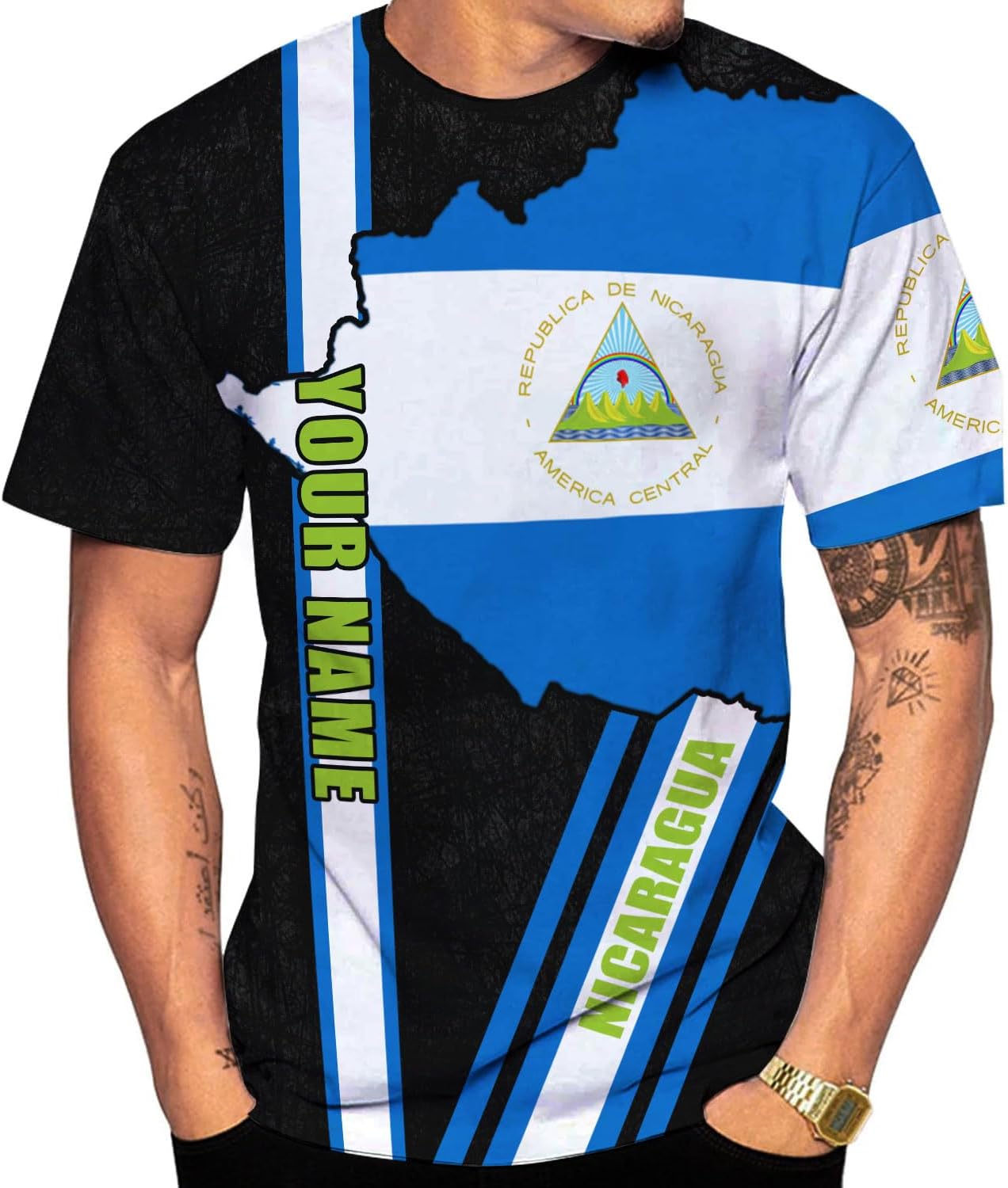 Personalized Nicaragua Shirt Custom Nicaragua Flag Lion Shirt for Men & Women Nicaraguan Camisas T-Shirt, Nicaragua Tshirt