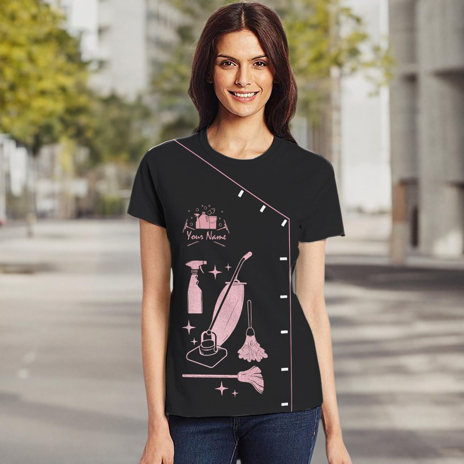 Personalized Housekeeping Shirt 3D All Print Cleaning Service Tshirt Gifts for Housekeeper, House Cleaning Uniforms for Women