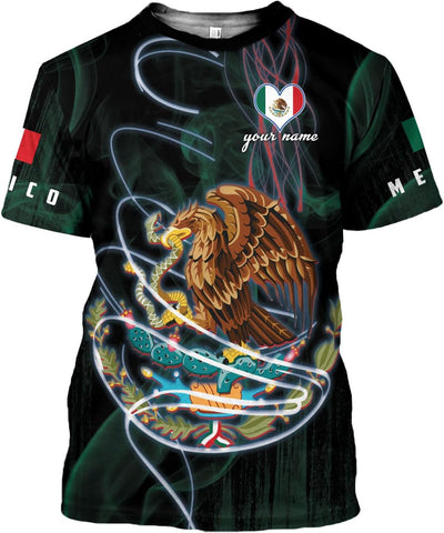 Personalized Name Mexican Shirts for Men, Customized Mexico Shirts for Men, Mexico Shirts for Women Mexico Shirt Eagle Flag