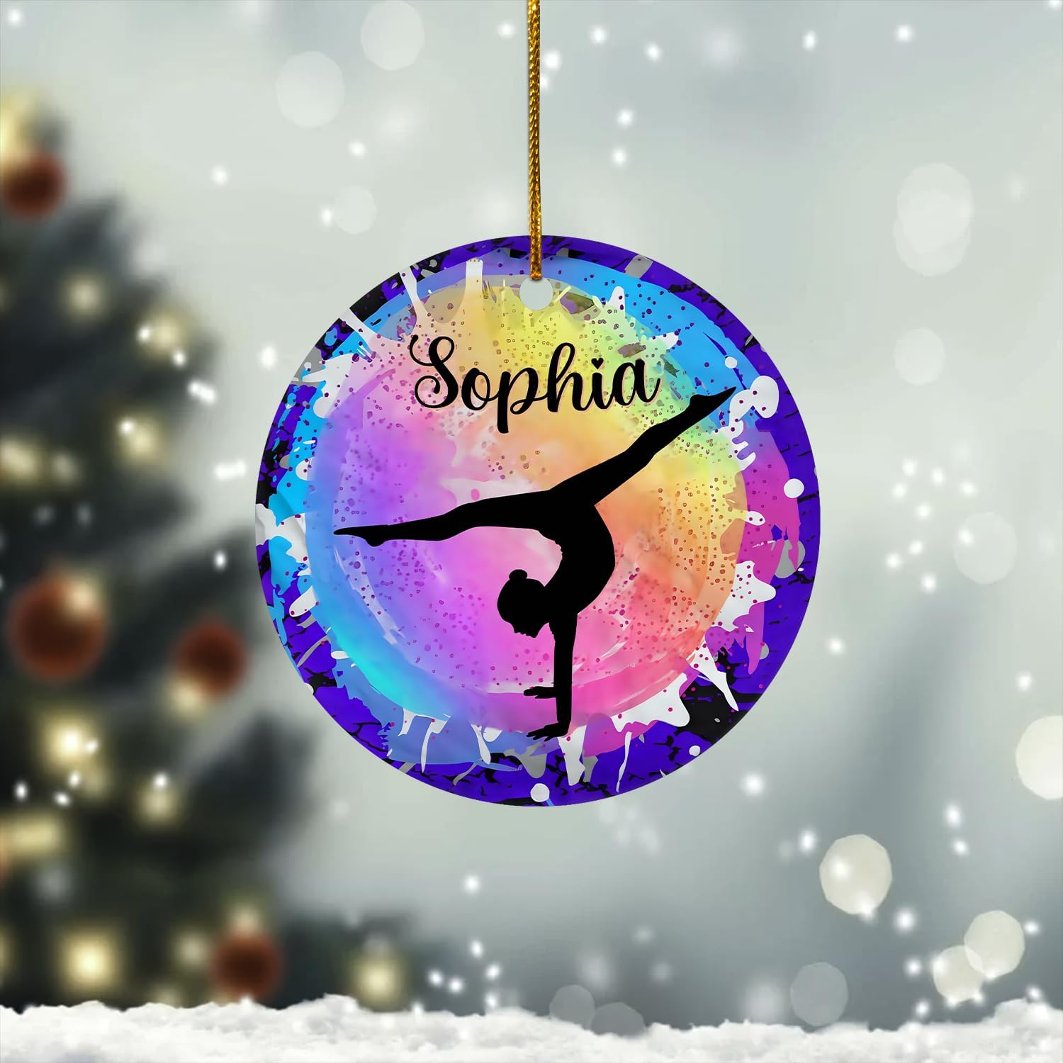 Parvii Personalized Gymnastics Ornaments for Christmas Tree, Gymnastics Christmas Ornament, Gymnastics Ornament for Baby Girl, Gymnastics Christmas Ornament Tree Hanging Ornament (G7)