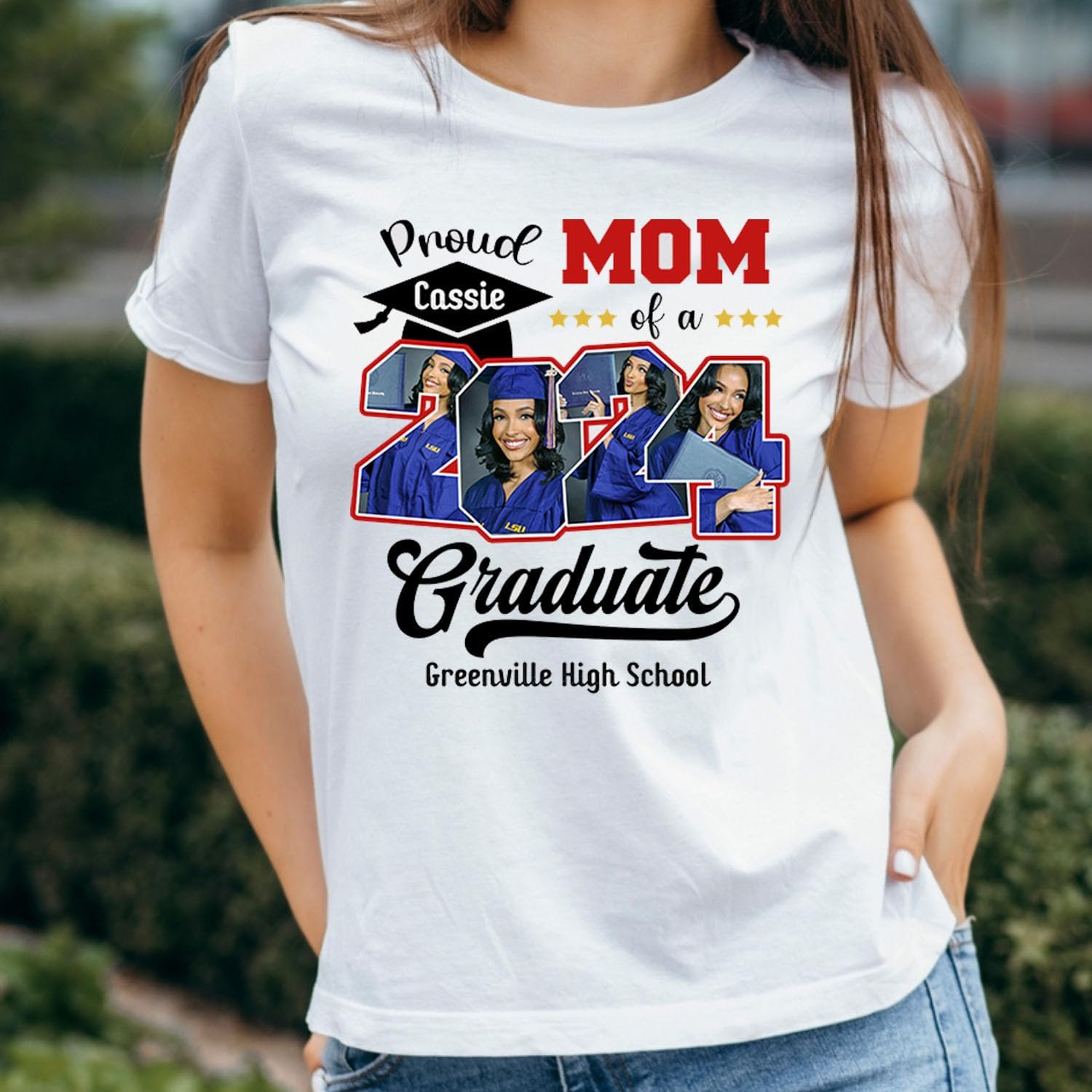 Personalized Graduation 2024 Shirt Proud Family of A Class of 2024 Graduate Class of 2024 Senior Class of 2024 Class of 2024