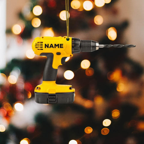 Artparel Custom Drill Machine Ornament Power Tool Drill Ornament for Christmas Tree Driller Gift Xmas Drill Ornament Power Drill Ornaments for Christmas Tree Construction Tools Xmas Ornament (DMC1)