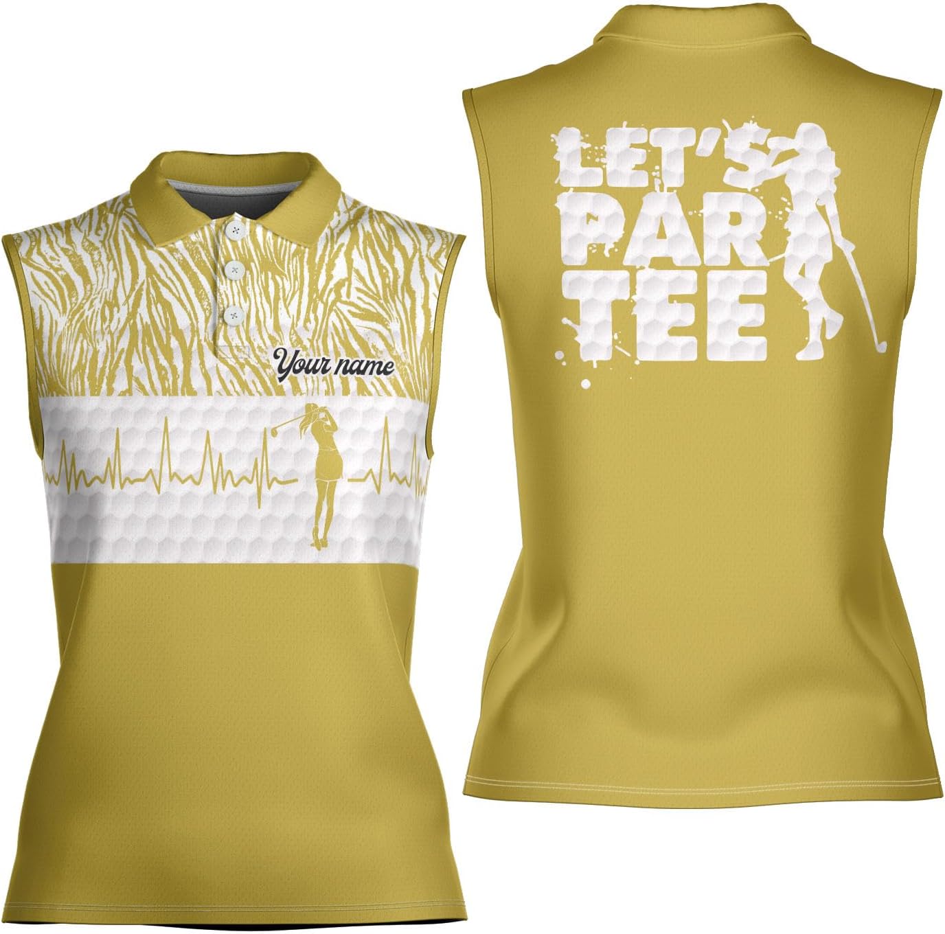 Podagree Personalized Golf Shirts for Women Sleeveless with Collar, Funny Golf Shirts for Women Ladies Sleeveless Golf Shirt