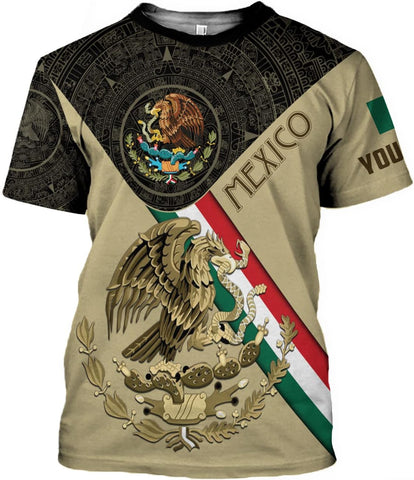 Personalized Name Mexican Shirts for Men, Customized Mexico Shirts for Men, Mexico Shirts for Women Mexico Shirt Eagle Flag