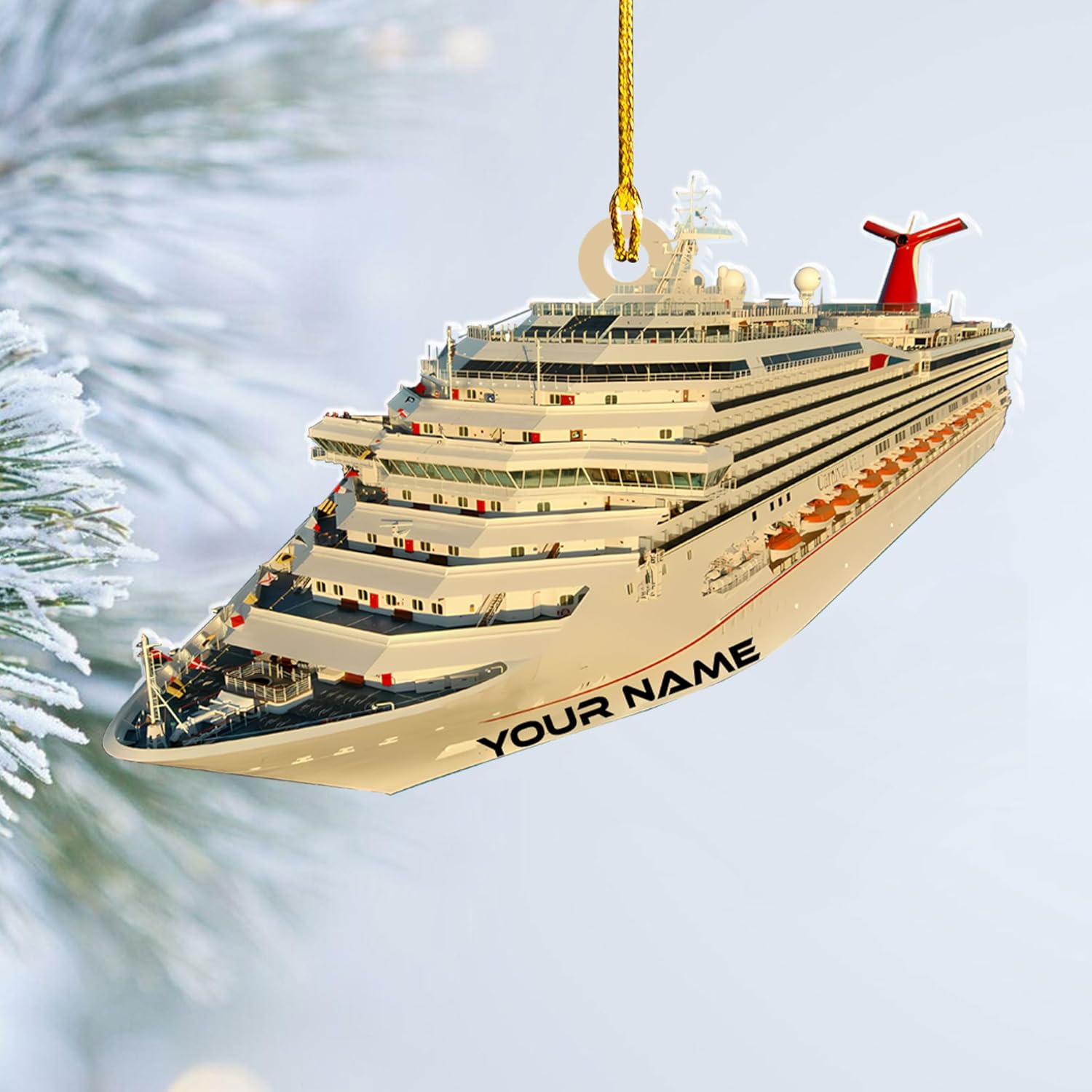 Mostefy Personalized Pontoon Christmas Ornament 2024, Water Craf Boat Ornaments, Cruise Ship Ornament, Boat Ornaments, 2D Flat Ornament, Pine Hanging for Xmas Christmas (Multi 14)