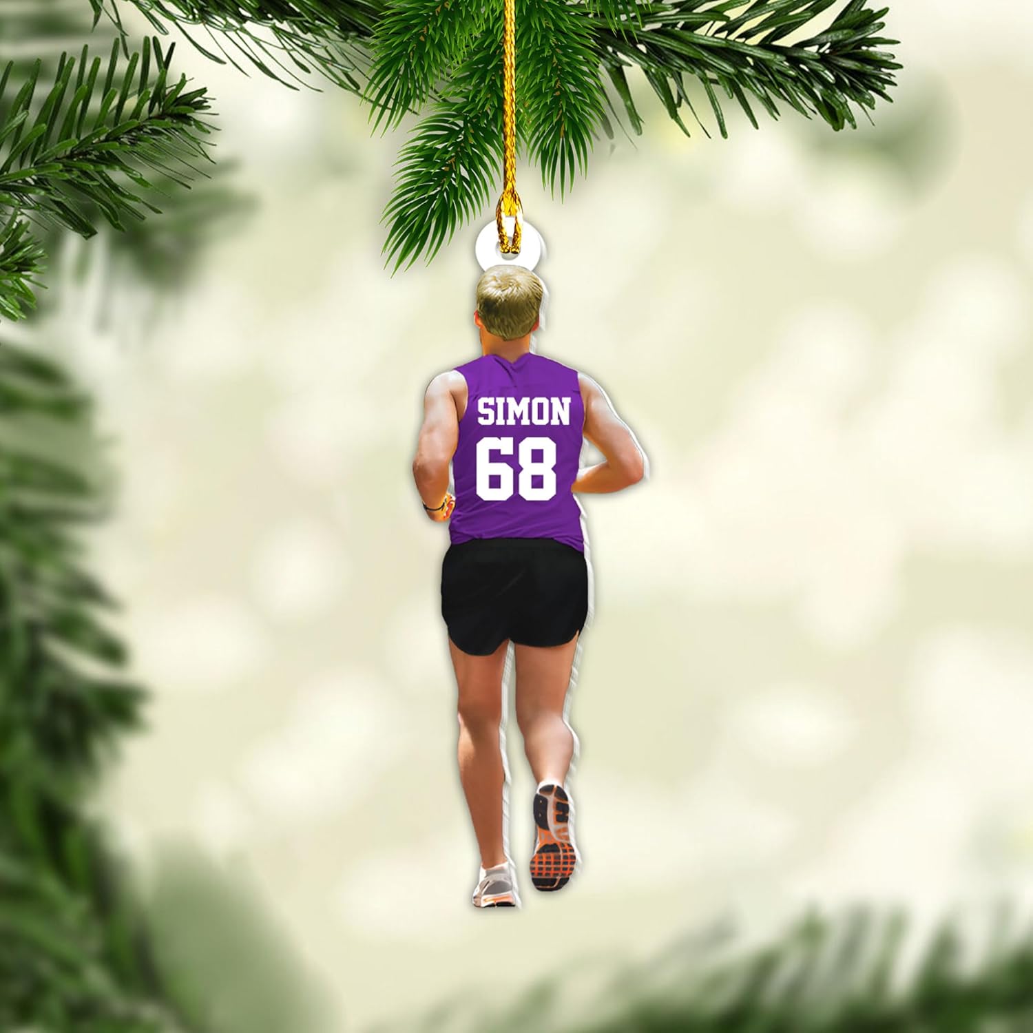 AOVL Personalized Running Christmas Ornament Gift for Runner Running Man Women Runner Gifts Girl Runner Gift Marathon Christmas Runner Ornament Runner Gift Xmas Ornament (Running 5)