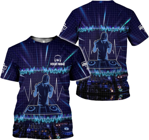 MAPrints Personalized DJ 3D T-Shirts, Custom Name DJ 3D Tee, EDM Music Festival Clothing, DJ Gift Birthday, DJ Gifts for Men