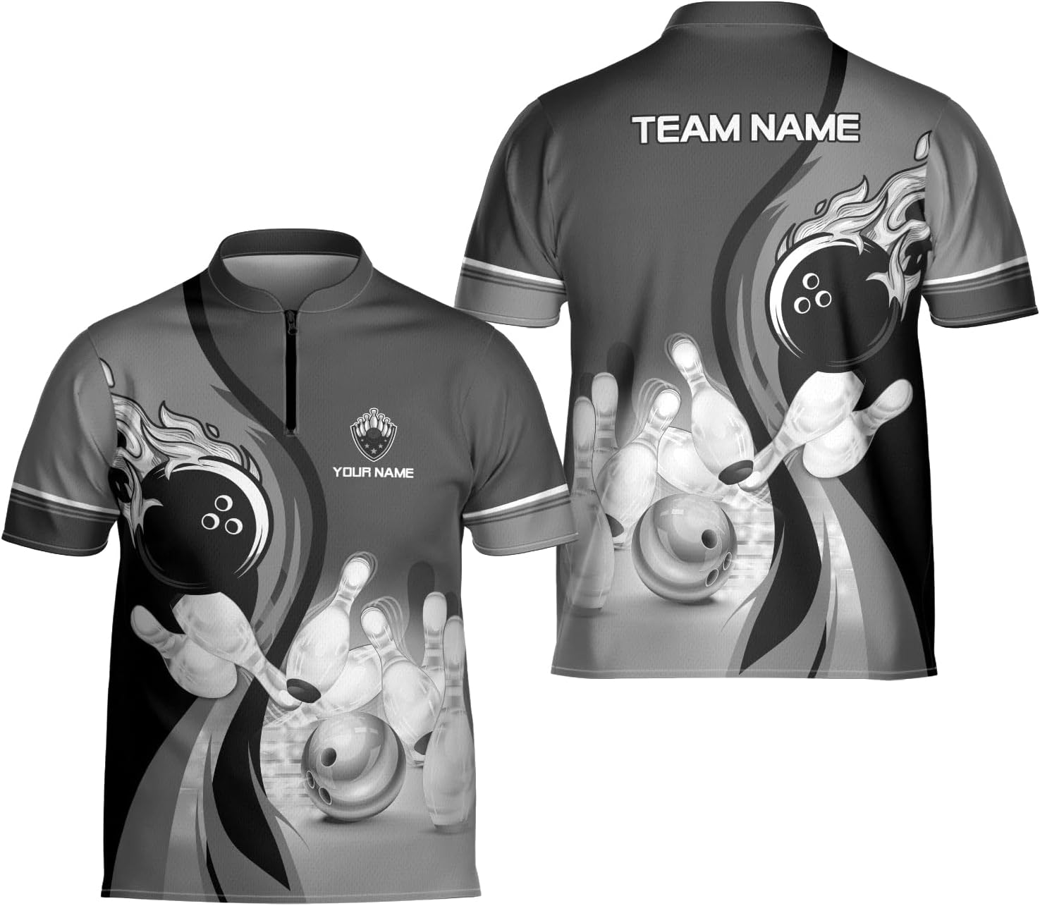 Artparel Personalized Name Bowling Jersey 3D, Custom Bowling Shirts for Team, Bowling Shirt Unisex for Men & Women