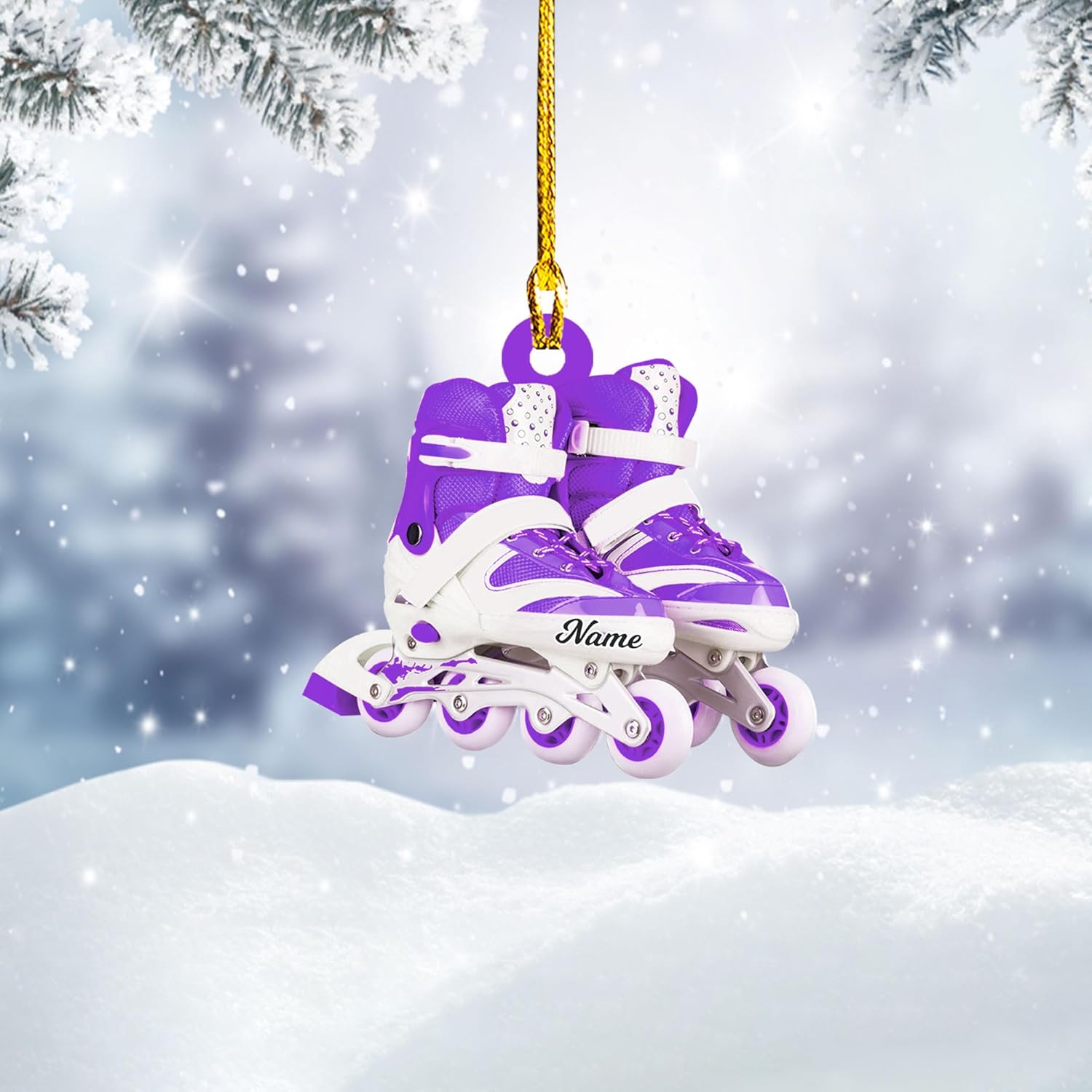 AOVL Custom Roller Skate Ornaments 2024 Roller Skate Christmas Ornament Roller Skate Ornaments for Christmas Tree Roller Skate Ornament Gift for Roller Skate Lovers Roller Skates Christmas (RS7)