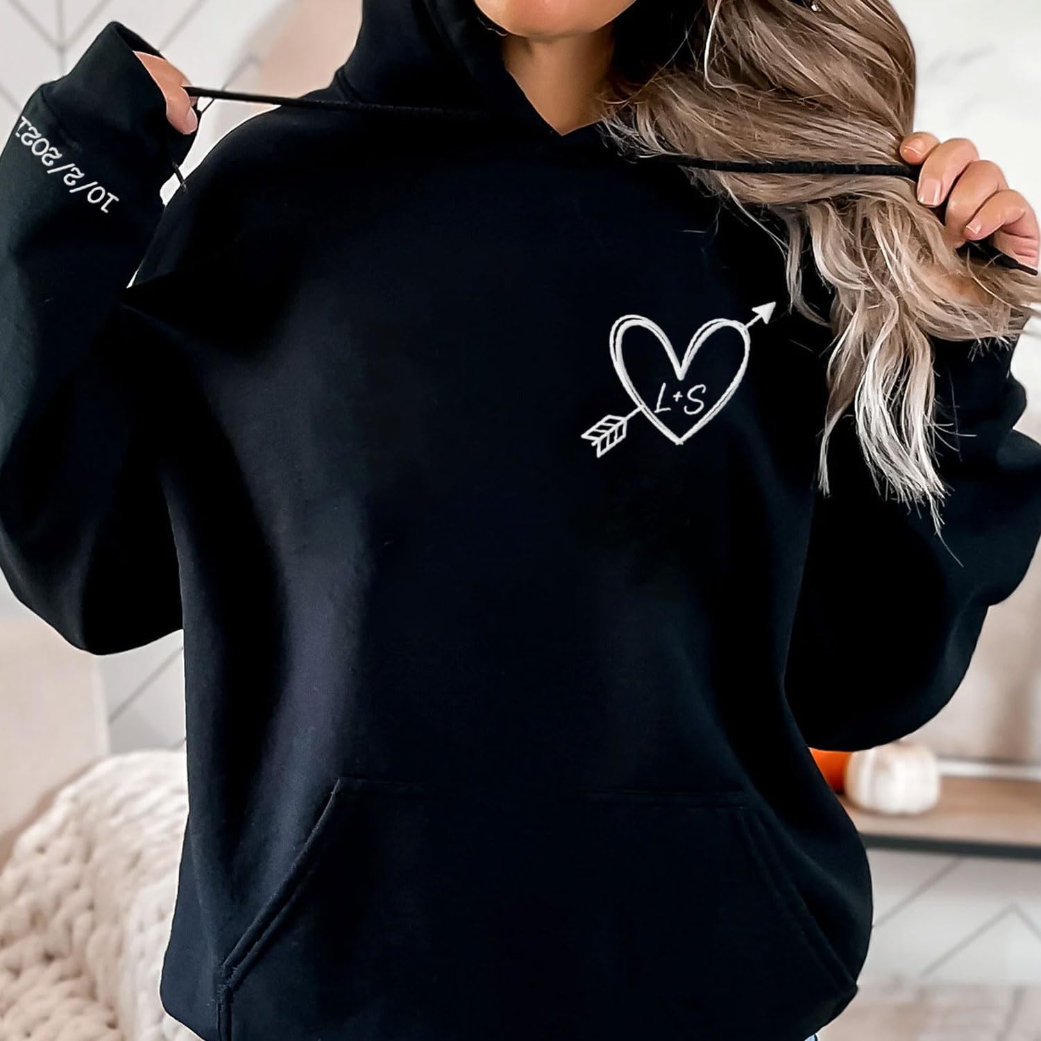 Custom Embroidered Roman Numeral Sweatshirt, Matching Sweatshirts for Couples, Couples Sweatshirt Valentine's Gift (Cotton, SS21)