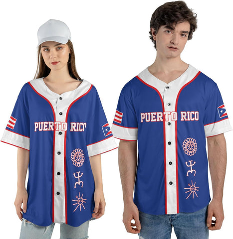 Personalized Puerto Rico Baseball Shirt,Customized Team Name Puerto Rican Baseball Jersey for Men,Women S-5XL