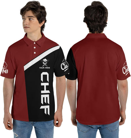Personalized Chef 3D Polo Shirt, Custom Chef 3D All Over Print for Men Women, Gifts for Chef, Chef Uniform, Chef Shirt